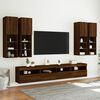 vidaXL TV Wall Cabinet Set Brown Oak Engineered Wood, Glass Medium
