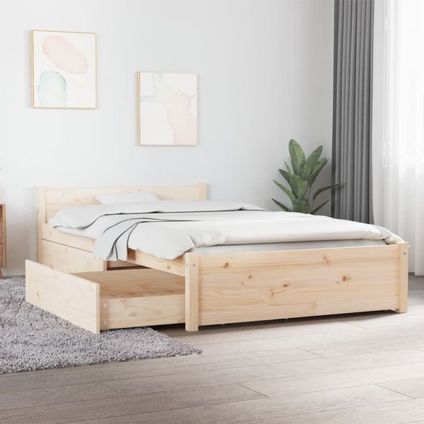 vidaXL Bed Frame without Mattress with Drawers 90 x 78.7 " (815029+814984)