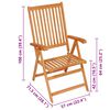 vidaXL Garden Chair Set of 2 Teak wood Fine sanded teak wood Medium