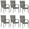 vidaXL Garden Dining Set Grey PE rattan, powder-coated steel, tempered glass