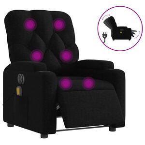 vidaXL Electric Massage Recliner Chair Black Polyester, Metal, Plywood