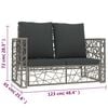 vidaXL Garden Lounge Set Grey PE Rattan, Powder-Coated Steel Medium