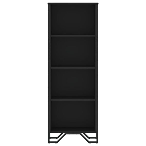 vidaXL Bookcase Black Engineered wood, Metal Medium Modern Bookcase