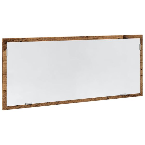 vidaXL Bathroom Mirror Old wood Engineered wood, glass 39.4 x 14.6 in