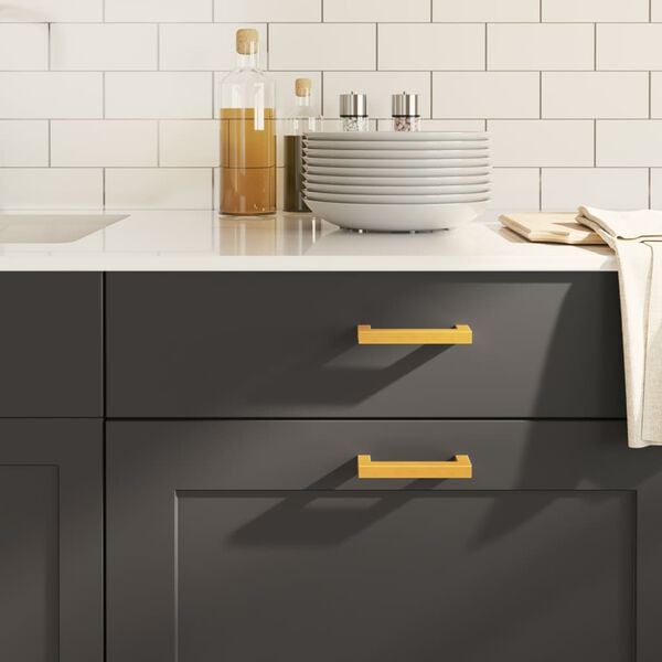 vidaXL Cabinet Handle Set of 10 Gold Stainless steel Standard Durable