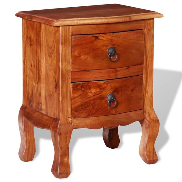 vidaXL Nightstand Brown Solid Acacia Wood Nightstand Rectangular