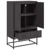 vidaXL Highboard Black Cold-rolled steel Slim Highboard Rectangular