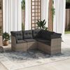 vidaXL Garden Sofa Set Grey PE rattan Large Modular Garden Sofa Set