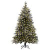 vidaXL Artificial Christmas Tree Green with flocked white snow