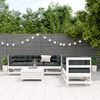 vidaXL 6 Piece Patio Lounge Set with Cushions White Solid Wood Pine