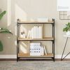 vidaXL Bookcase Sonoma oak Engineered wood, metal 3-tier Adjustable Feet