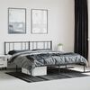 vidaXL Bed Frame Black Steel Super King Bed Frame Rectangular