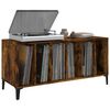 vidaXL Record Cabinet Smoked Oak Engineered Wood, Metal Medium
