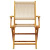 vidaXL Bistro Set Beige Solid acacia wood, Polypropylene Compact