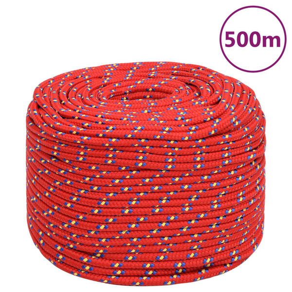 vidaXL Boat Rope Red 0.39 " 1640.4 ' Polypropylene