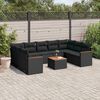vidaXL Garden Sofa Set Black Poly Rattan Large Modular Garden Sofa Set
