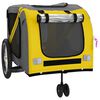 vidaXL Pet Bike Trailer Yellow and Grey Oxford Fabric, Iron, PVC Medium