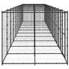 vidaXL Dog Kennel Black Powder-coated steel Extra Large Durable