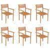 vidaXL Garden Dining Set Warm brown Solid Teak Wood Large Stackable