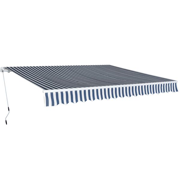 vidaXL Folding Awning Manual Operated 157.5" Blue/White