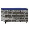 vidaXL Patio Footrest Set of 2 Gray, Dark Blue PE rattan Standard