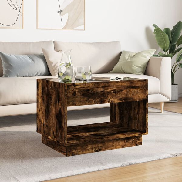 vidaXL Coffee Table Smoked oak Engineered wood Medium Coffee Table