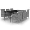 vidaXL Garden Dining Set Poly rattan: grey PE rattan Medium Durable