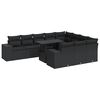 vidaXL Garden Sofa Set Black PE rattan, powder-coated steel, tempered glass
