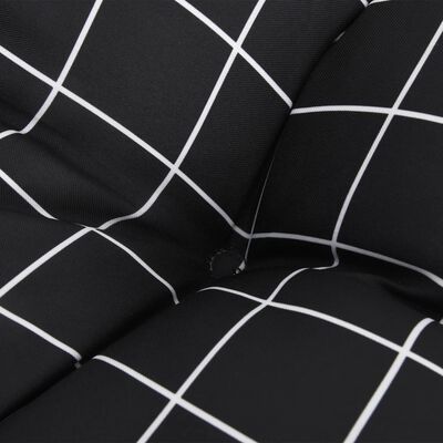 vidaXL Garden Bench Cushions 2 pcs Black Check Pattern Oxford Fabric