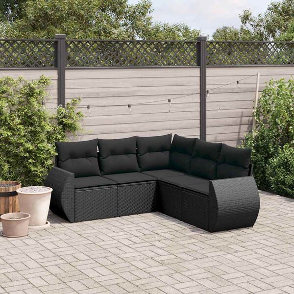vidaXL Garden Sofa Set Black