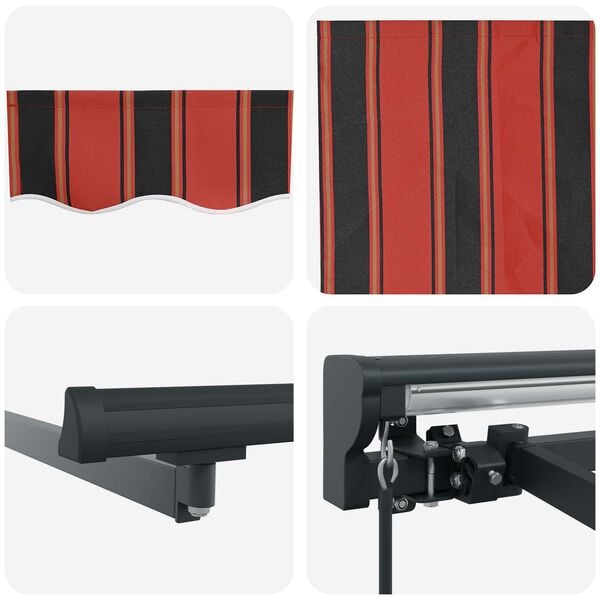 vidaXL Retractable Awning Manual Orange and Black 157.48 x 118.11 in