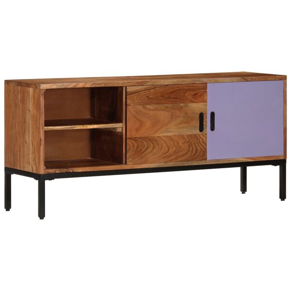 vidaXL TV Cabinet Honey brown and grey Solid acacia wood, powder-coated iron