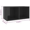 vidaXL TV Cabinet Set High Gloss Gray Engineered Wood Gray TV Cabinets