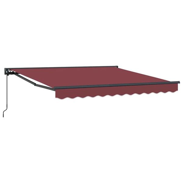 vidaXL Retractable Awning Manual Burgundy 118.11 x 98.43 in