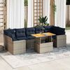 vidaXL 8 Piece Patio Sofa Set with Cushions Gray Poly Rattan