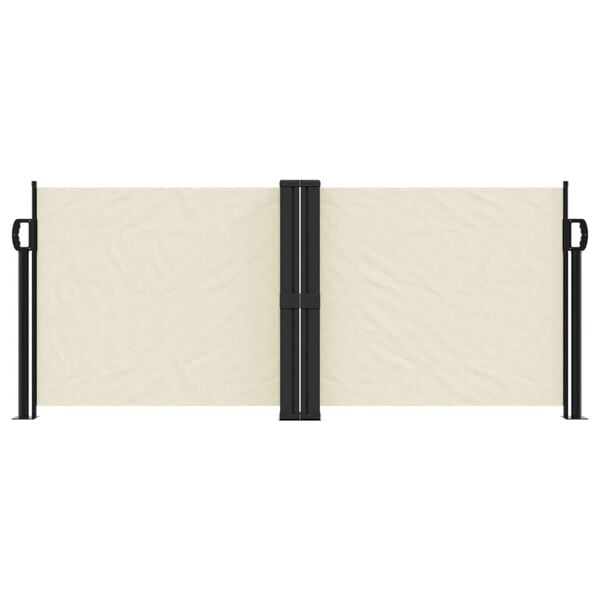 vidaXL Retractable Side Awning Cream 100% polyester with a PU coating