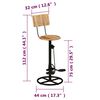 vidaXL Bar Stool Set of 2 Brown and Black Solid mango wood, iron
