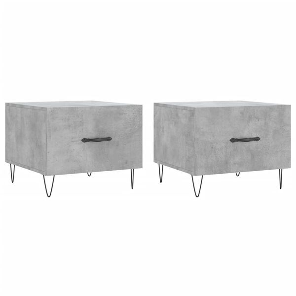 vidaXL Coffee Table Set of 2 Concrete Grey Engineered wood, Iron