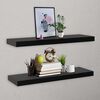 vidaXL Wall Mounted Shelf Set of 2 Black MDF 39.4x7.9x1.5 in