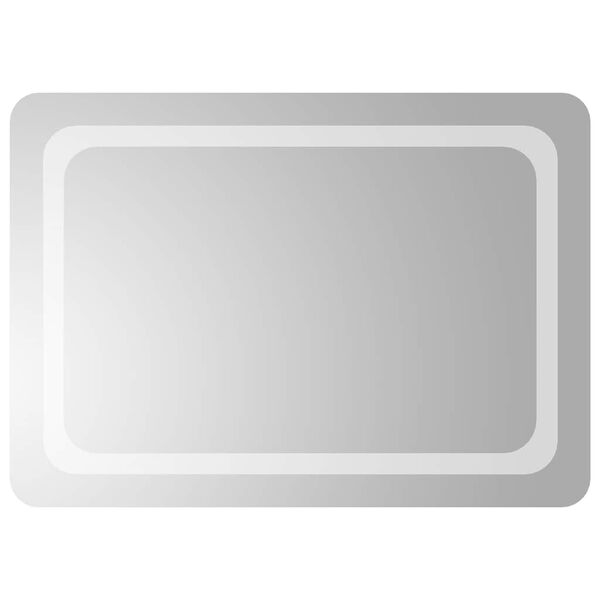 vidaXL Led Bathroom Mirror Transparent Glass Medium Bathroom Mirror