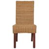 vidaXL Dining Chair Set of 2 Brown Solid mango wood and genuine rattan