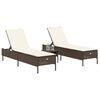 vidaXL Sun Lounger Brown, Cream White