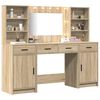 vidaXL Dressing Table Set with LED 3 pcs Sonoma Oak Engineered Wood