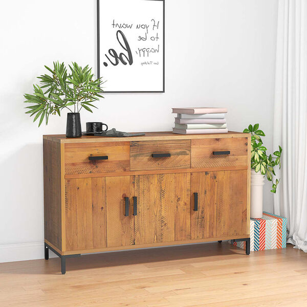 vidaXL Sideboard Brown Solid pinewood Medium Sideboard Rectangular