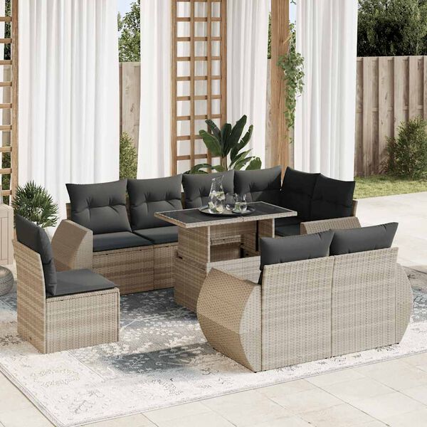 vidaXL Garden Sofa Set Light grey, Dark grey