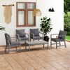vidaXL Garden Lounge Set Grey Solid Acacia Wood, 100% Polyester Standard