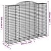 vidaXL Gabion Basket Set of 4 Silver Galvanized Iron Large