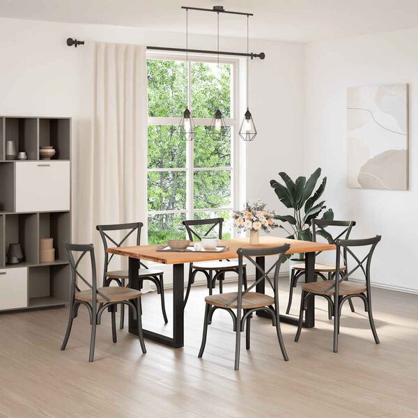 vidaXL Table Top Light brown Solid oak wood Large Durable