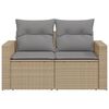 vidaXL Garden Sofa Beige PE rattan 2-seater Modular Garden Sofa