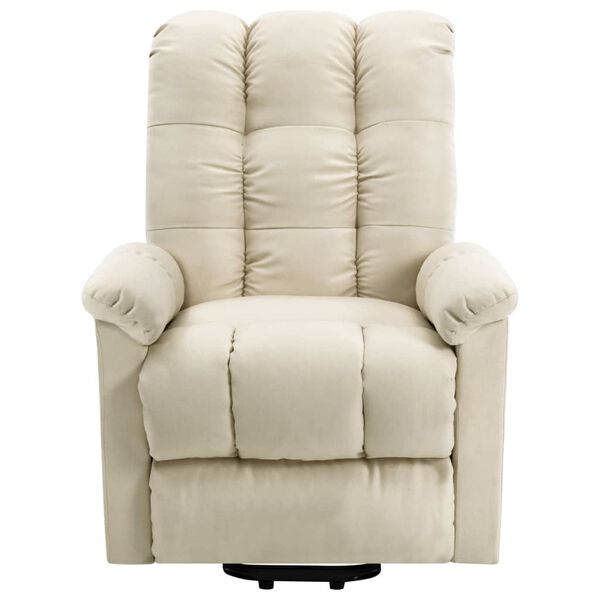 vidaXL Power Lift Chair Cream Polyester, Plywood, Iron Standard